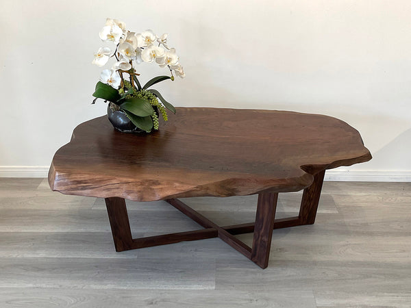 GALAXY OF GRAIN, Natural Edge Walnut Coffee Table, 48"W x 32"D x 18.5"H