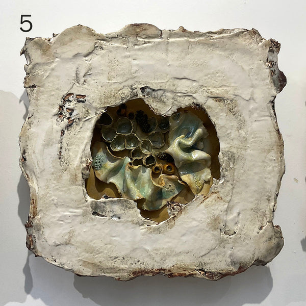 HIDDEN TREASURES, 13"x13", 11.5"x11.5" Ceramic, 2025
