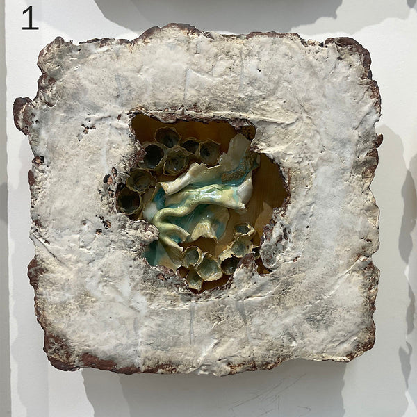 HIDDEN TREASURES, 13"x13", 11.5"x11.5" Ceramic, 2025
