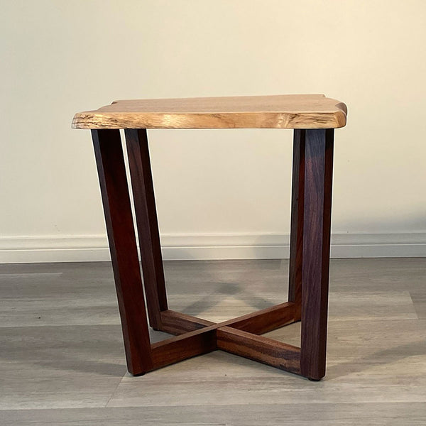 KOA TWIN ONE,  Hawaiian Koa accent table, 15.5"W x 14"D x 17"H, 2025