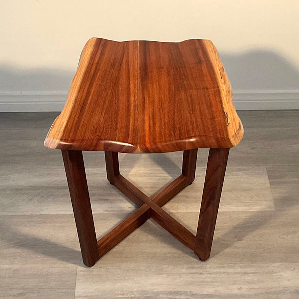 KOA TWIN ONE,  Hawaiian Koa accent table, 15.5"W x 14"D x 17"H, 2025