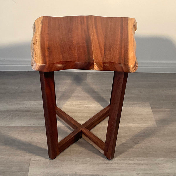 KOA TWIN ONE,  Hawaiian Koa accent table, 15.5"W x 14"D x 17"H, 2025
