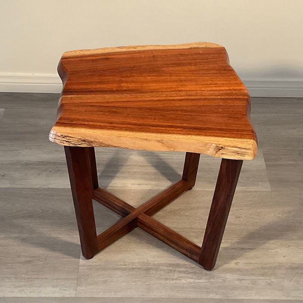 KOA TWIN ONE,  Hawaiian Koa accent table, 15.5"W x 14"D x 17"H, 2025