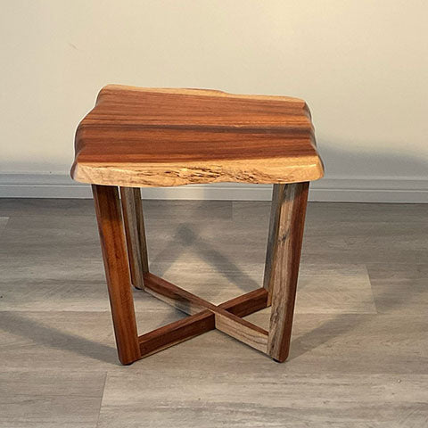 KOA TWIN TWO,  Hawaiian Koa accent table, 15.5"W x 14"D x 17"H, 2025