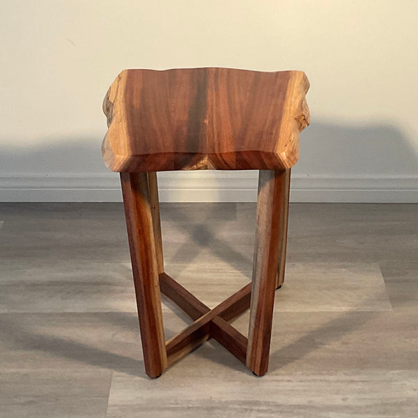 KOA TWIN TWO,  Hawaiian Koa accent table, 15.5"W x 14"D x 17"H, 2025