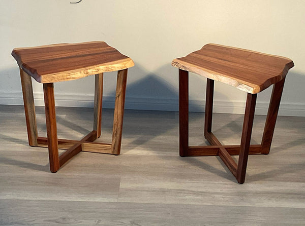 KOA TWIN TWO,  Hawaiian Koa accent table, 15.5"W x 14"D x 17"H, 2025