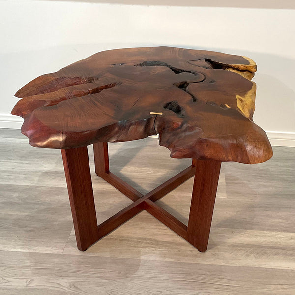 OCEAN'S EDGE, Live Edge Hawaiian Kiawe Coffee Table with Nesting Side Tables, 2024