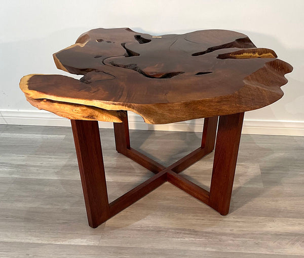 OCEAN'S EDGE, Live Edge Hawaiian Kiawe Coffee Table with Nesting Side Tables, 2024