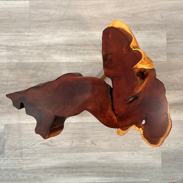 OCEAN'S EDGE, Live Edge Hawaiian Kiawe Coffee Table with Nesting Side Tables, 2024