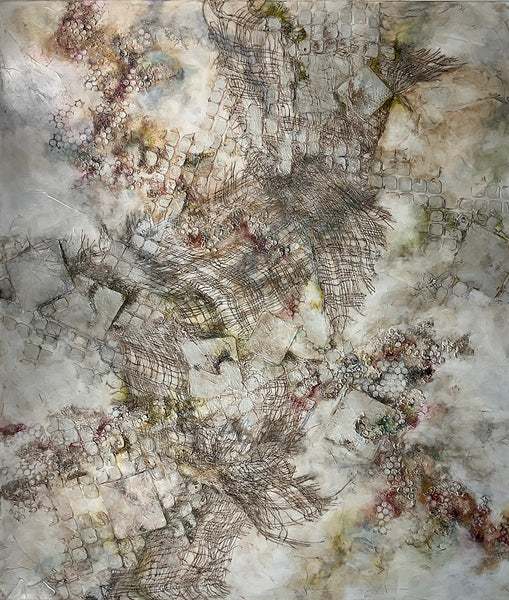 SOUND OF SILENCE, Mixed Media on Canvas, 72"H x 84"W, 2"D, 2022