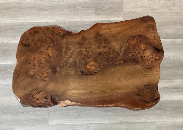 Wych's Burl, Live Edge English Wych Elm Coffee Table with Nesting Side Tables, 2024