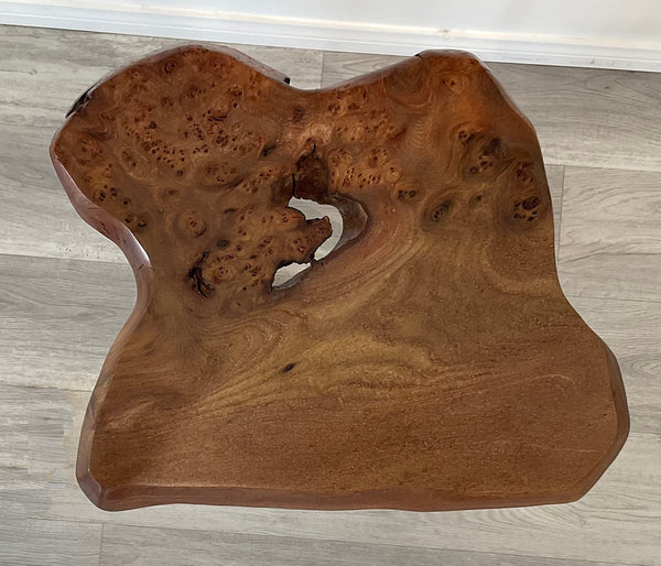 Wych's Burl, Live Edge English Wych Elm Coffee Table with Nesting Side Tables, 2024