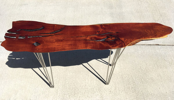 BLAZING ARROW, Live Edge Hawaiian Kiawe Console Table, 52"W x 13"D x 29"H, 2018