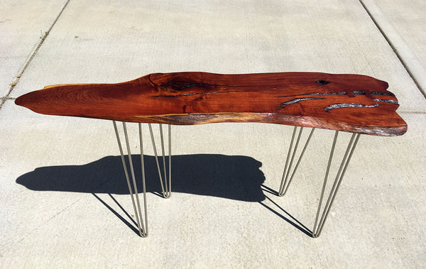 BLAZING ARROW, Live Edge Hawaiian Kiawe Console Table, 52"W x 13"D x 29"H, 2018