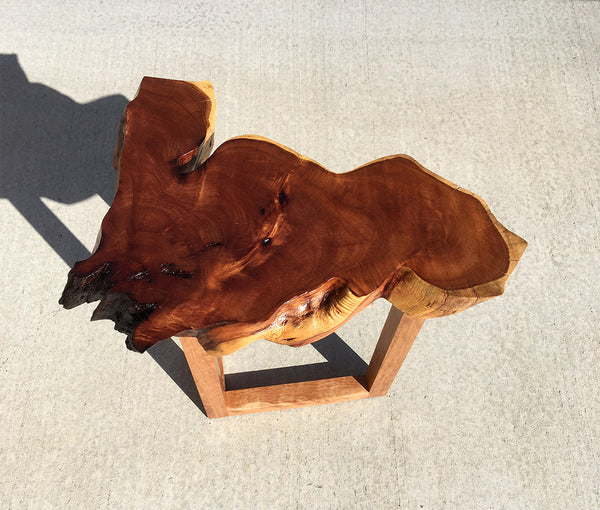 CHAIN OF CRATERS,  Live Edge Hawaiian Kiawe Accent Table, 23"W x 16"D x 23"H, 2021