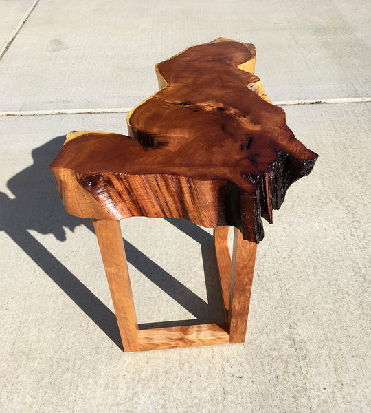 CHAIN OF CRATERS,  Live Edge Hawaiian Kiawe Accent Table, 23"W x 16"D x 23"H, 2021