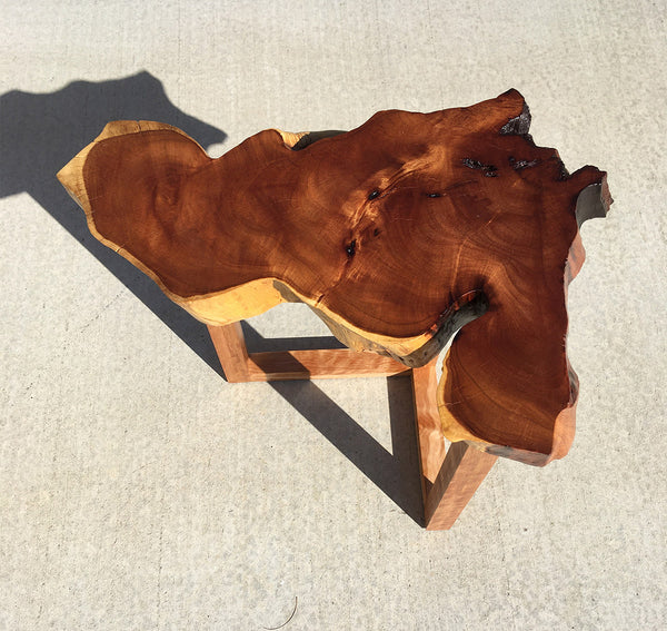 CHAIN OF CRATERS,  Live Edge Hawaiian Kiawe Accent Table, 23"W x 16"D x 23"H, 2021
