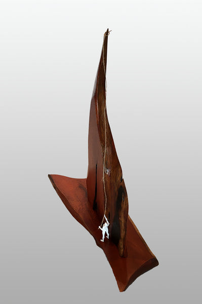 CHALLENGING THE NORTH FACE, Hawaiian Kiawe Sculpture, 6"W x 18"L x 17"H, 2020