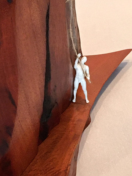 CHALLENGING THE NORTH FACE, Hawaiian Kiawe Sculpture, 6"W x 18"L x 17"H, 2020