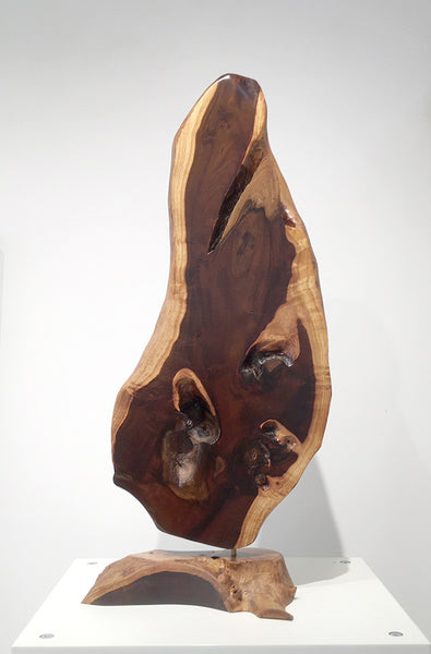 CHOCOLATE COMBUSTION, Hawaiian Milo Sculpture, 5"W x 11"L x 24"H, 2019