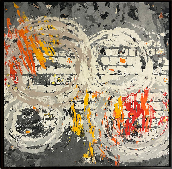 PIZAZZ, Clay Monoprint, wood Frame, 40.5"W x 40.5"H, 2022