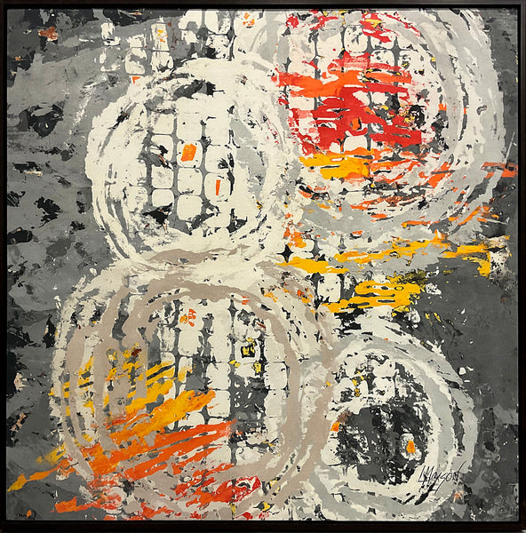 PIZAZZ, Clay Monoprint, wood Frame, 40.5"W x 40.5"H, 2022