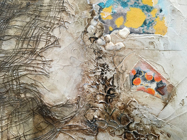 OPPOSING FORCES, Mixed Media on Canvas, 60"H x 48"W x 1.5"D, 2020