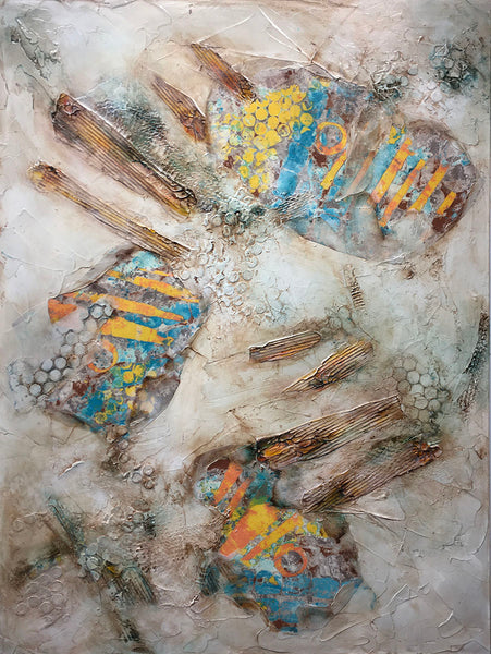 REGENERATION, Mixed Media on Canvas, 48"H x 36"W, 1.5"D, 2022