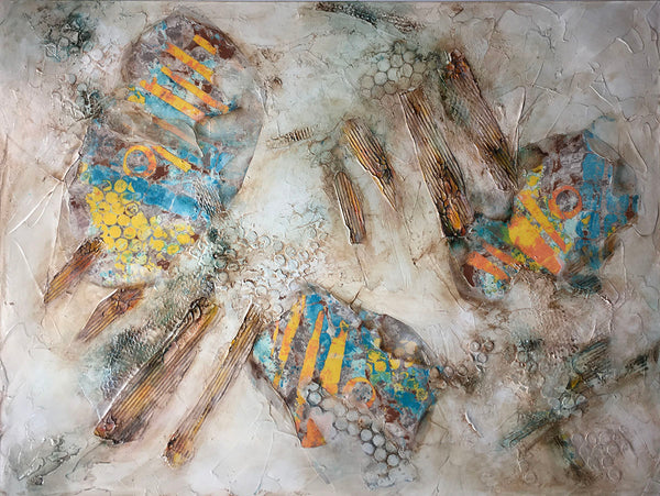 REGENERATION, Mixed Media on Canvas, 48"H x 36"W, 1.5"D, 2022