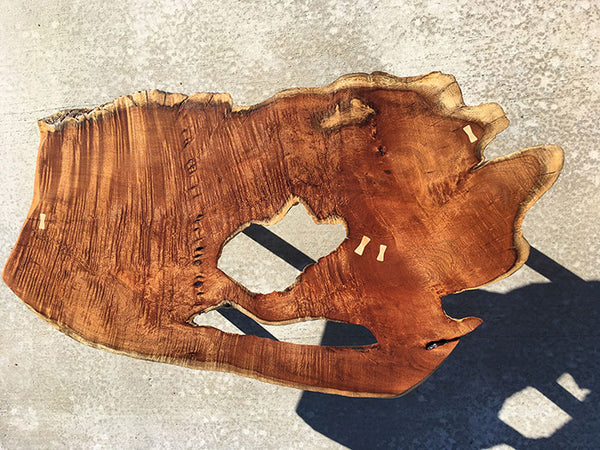 FROM SAND TO SEA, Live Edge Hawaiian Kiawe Coffee Table, 47.5"W x 28"D x 17.5"H, 2019