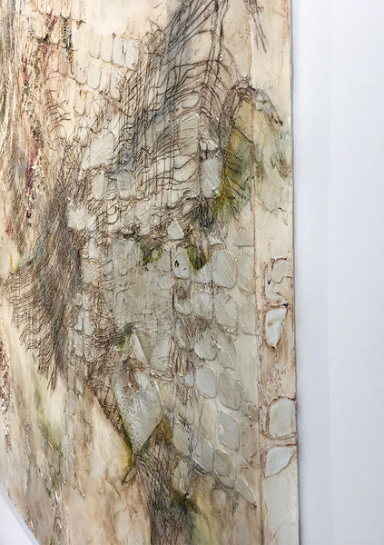 SOUND OF SILENCE, Mixed Media on Canvas, 72"H x 84"W, 2"D, 2022