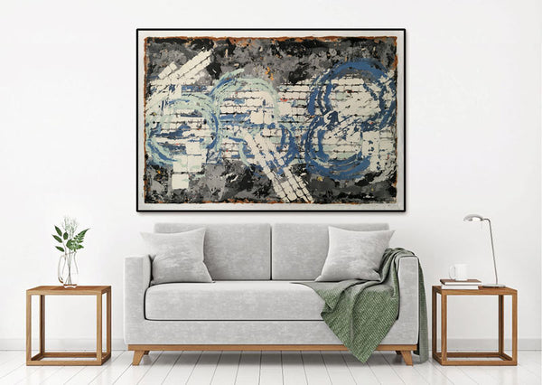 SOWING THE SEEDS OF POSSIBILITY, Clay Monoprint in black floating frame, 48"H x 72"W x 2"D, 2021