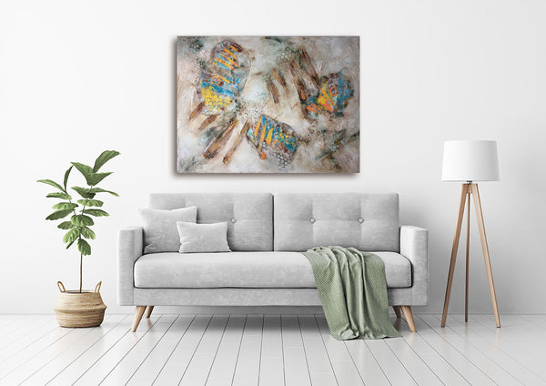 REGENERATION, Mixed Media on Canvas, 48"H x 36"W, 1.5"D, 2022