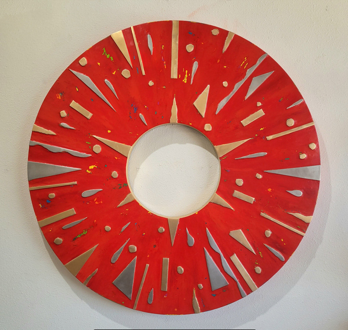 RED URCHIN, Bronze, Stainless Steel & oil enamel on steel, 48"