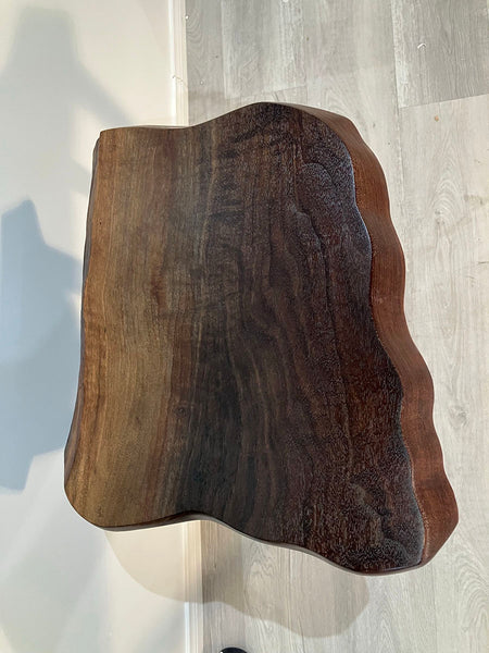 GALAXY OF GRAIN IV, Natural Edge Walnut End Table, 20"W x 17"D x 22"H