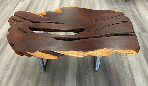 HOLY KIAWE!, Live Edge Hawaiian Kiawe Coffee Table, 46"W x 32"D x 17"H, 2024