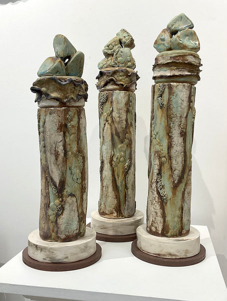 STANDING WITNESS, (set of 3) Ceramic Sculptures