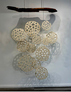 SUSPENDED DISBELIEF, Ceramic and Wood Installation, 2023