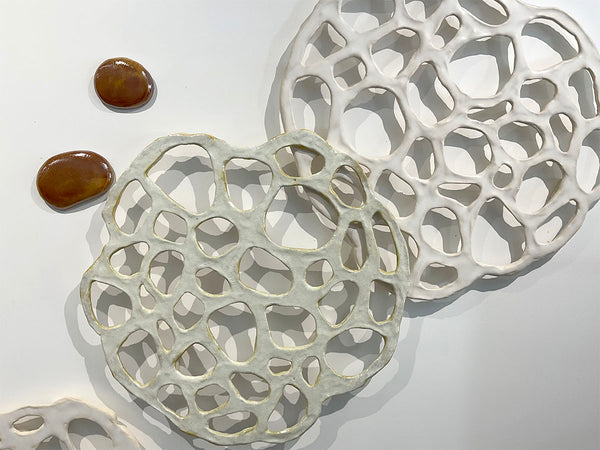 ECHOES OF THE LOTUS, Ceramic Installation, 9'Wx4'H