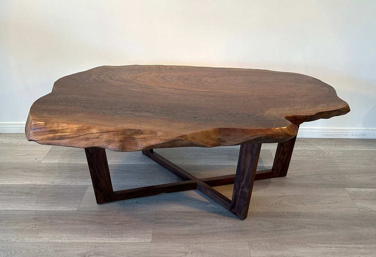 GALAXY OF GRAIN, Natural Edge Walnut Coffee Table, 48"W x 32"D x 18.5"H