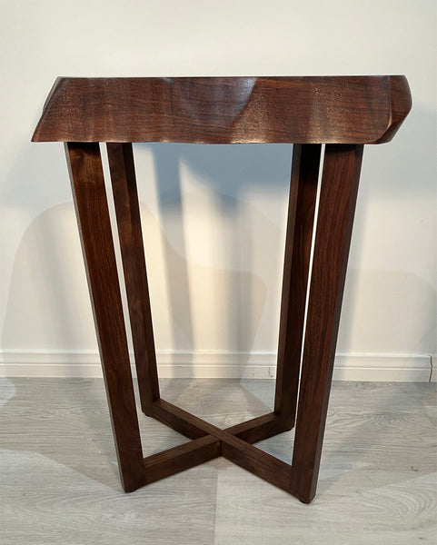 GALAXY OF GRAIN I, Natural Edge Walnut End Table, 19"W x 12"D x 25"H