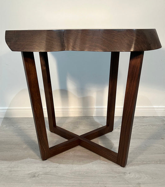 GALAXY OF GRAIN II, Natural Edge Walnut End Table, 21"W x 16"D x 22"H