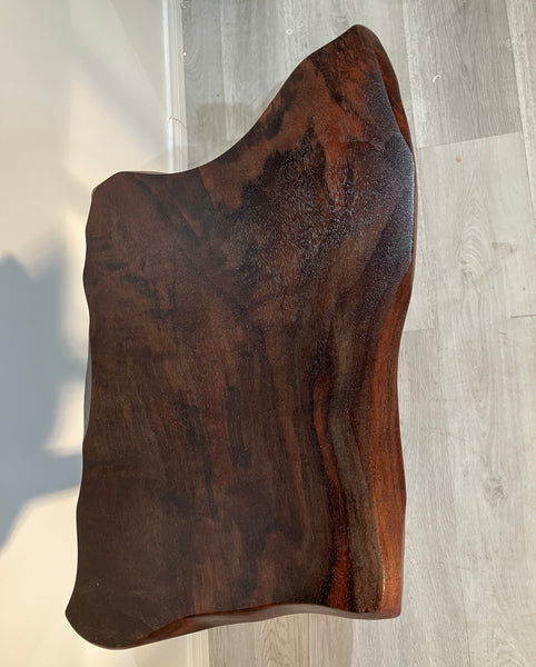 GALAXY OF GRAIN I, Natural Edge Walnut End Table, 19"W x 12"D x 25"H