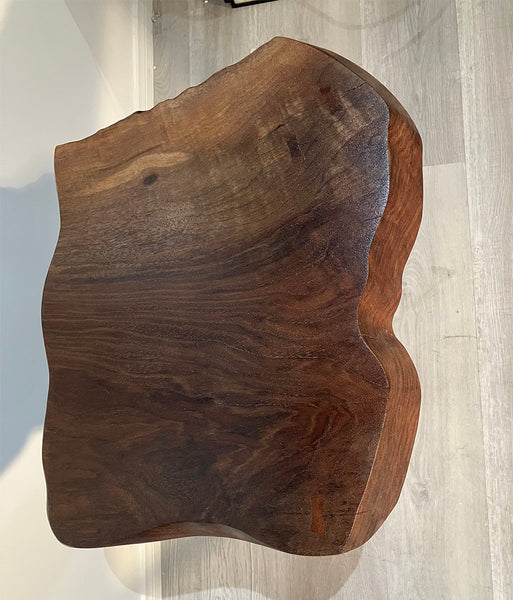 GALAXY OF GRAIN II, Natural Edge Walnut End Table, 21"W x 16"D x 22"H