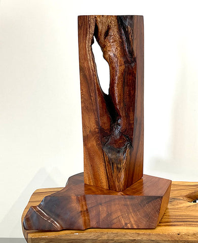 Pillar of Strength, Hawaiian Koa, 10"W x 9"D x 16"H, 2023