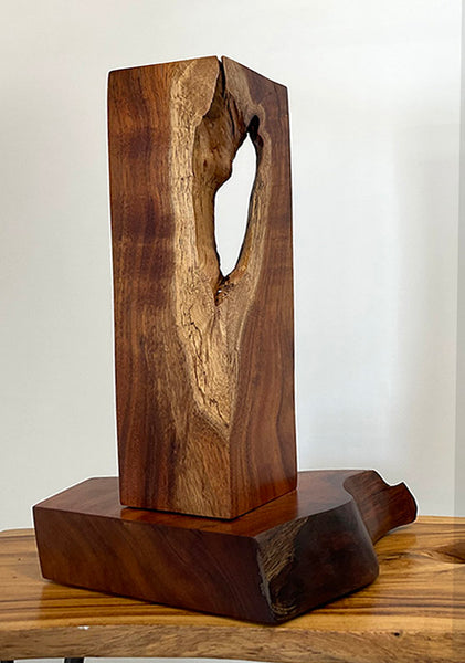 Pillar of Strength, Hawaiian Koa, 10"W x 9"D x 16"H, 2023