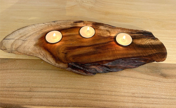 NATURE'S GLOW, Live-Edge Tealight Holders