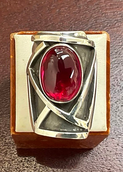 RUBY RING (LAB CREATED), STERLING SILVER