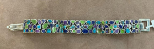 MULTICOLOR 'S' BRACELET , STERLING SILVER