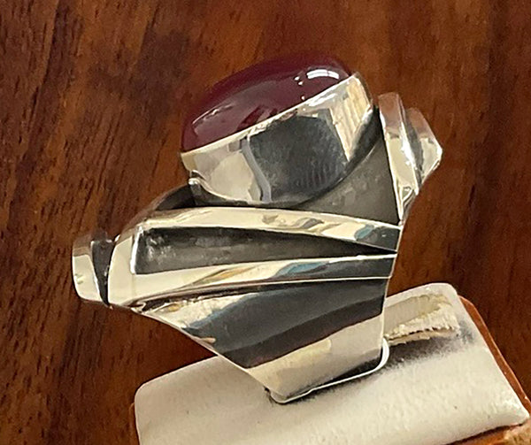 RUBY RING (LAB CREATED), STERLING SILVER